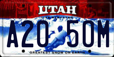 UT license plate A205OM