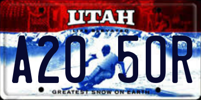 UT license plate A205OR