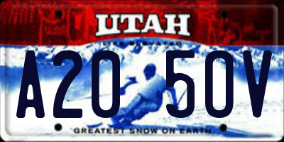 UT license plate A205OV