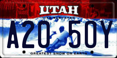 UT license plate A205OY