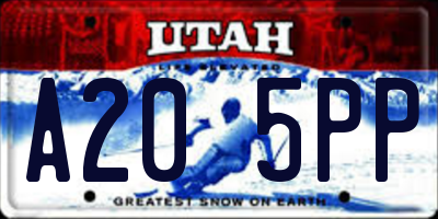 UT license plate A205PP
