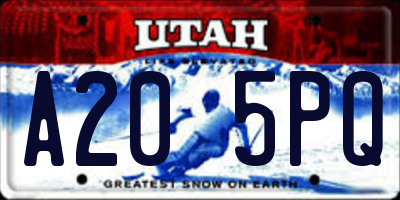 UT license plate A205PQ