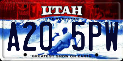 UT license plate A205PW