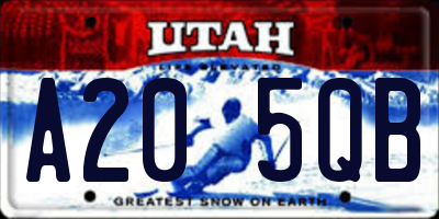 UT license plate A205QB