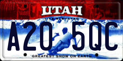 UT license plate A205QC