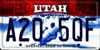 UT license plate A205QF