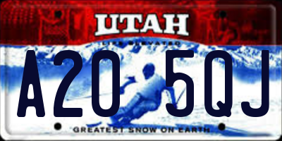 UT license plate A205QJ