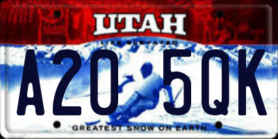 UT license plate A205QK