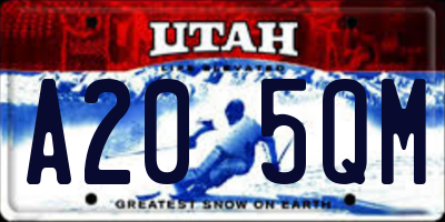 UT license plate A205QM