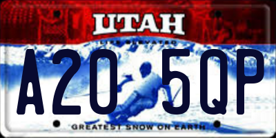 UT license plate A205QP