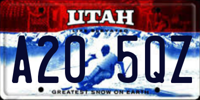 UT license plate A205QZ