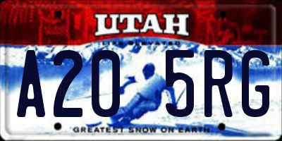 UT license plate A205RG