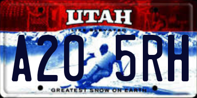 UT license plate A205RH