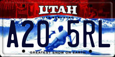 UT license plate A205RL