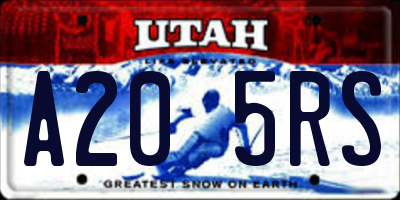 UT license plate A205RS