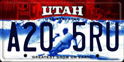 UT license plate A205RU