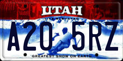 UT license plate A205RZ