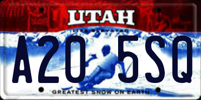 UT license plate A205SQ