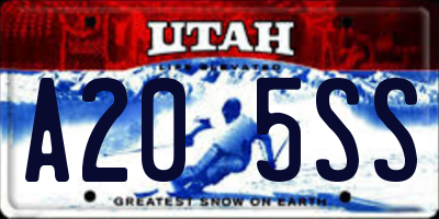 UT license plate A205SS