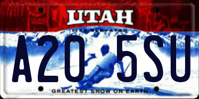 UT license plate A205SU