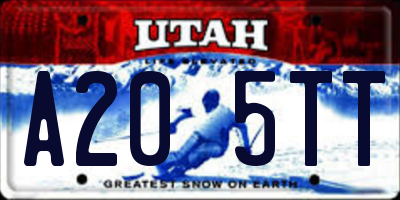 UT license plate A205TT