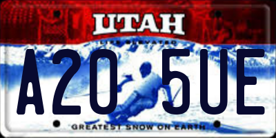 UT license plate A205UE