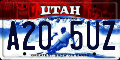 UT license plate A205UZ