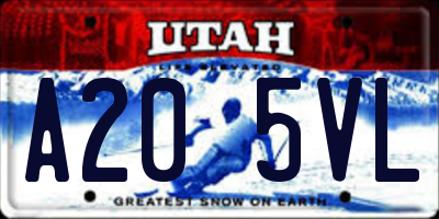 UT license plate A205VL