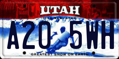 UT license plate A205WH