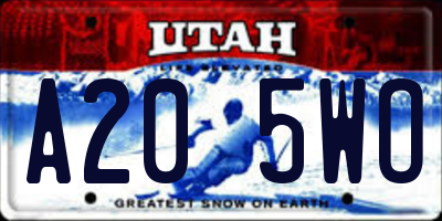 UT license plate A205WO