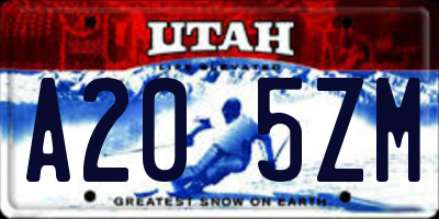 UT license plate A205ZM