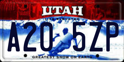 UT license plate A205ZP