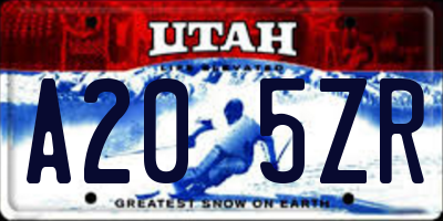 UT license plate A205ZR