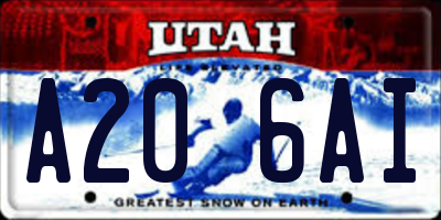 UT license plate A206AI
