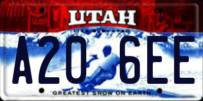 UT license plate A206EE