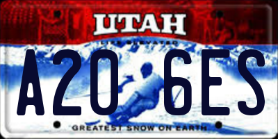 UT license plate A206ES