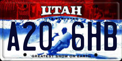 UT license plate A206HB