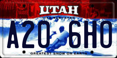 UT license plate A206HO