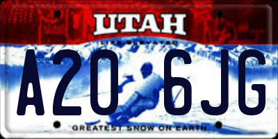 UT license plate A206JG
