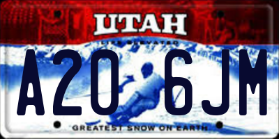 UT license plate A206JM