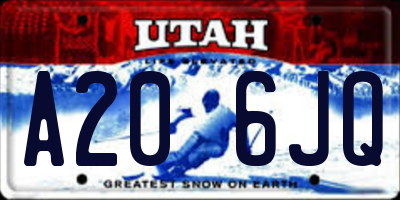 UT license plate A206JQ