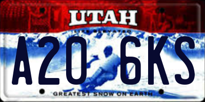 UT license plate A206KS