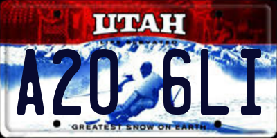UT license plate A206LI