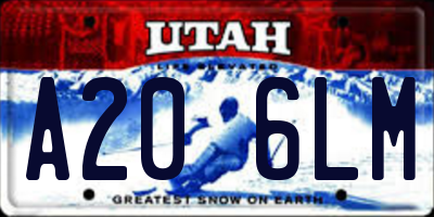 UT license plate A206LM