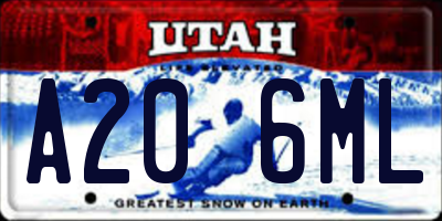 UT license plate A206ML