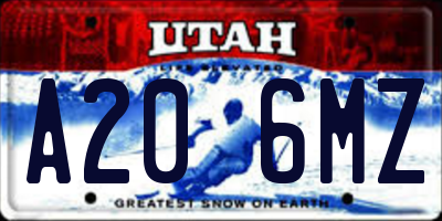 UT license plate A206MZ