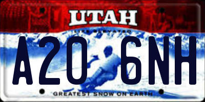 UT license plate A206NH