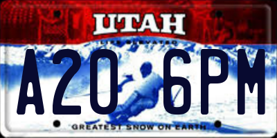 UT license plate A206PM