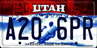 UT license plate A206PR