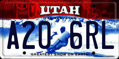 UT license plate A206RL